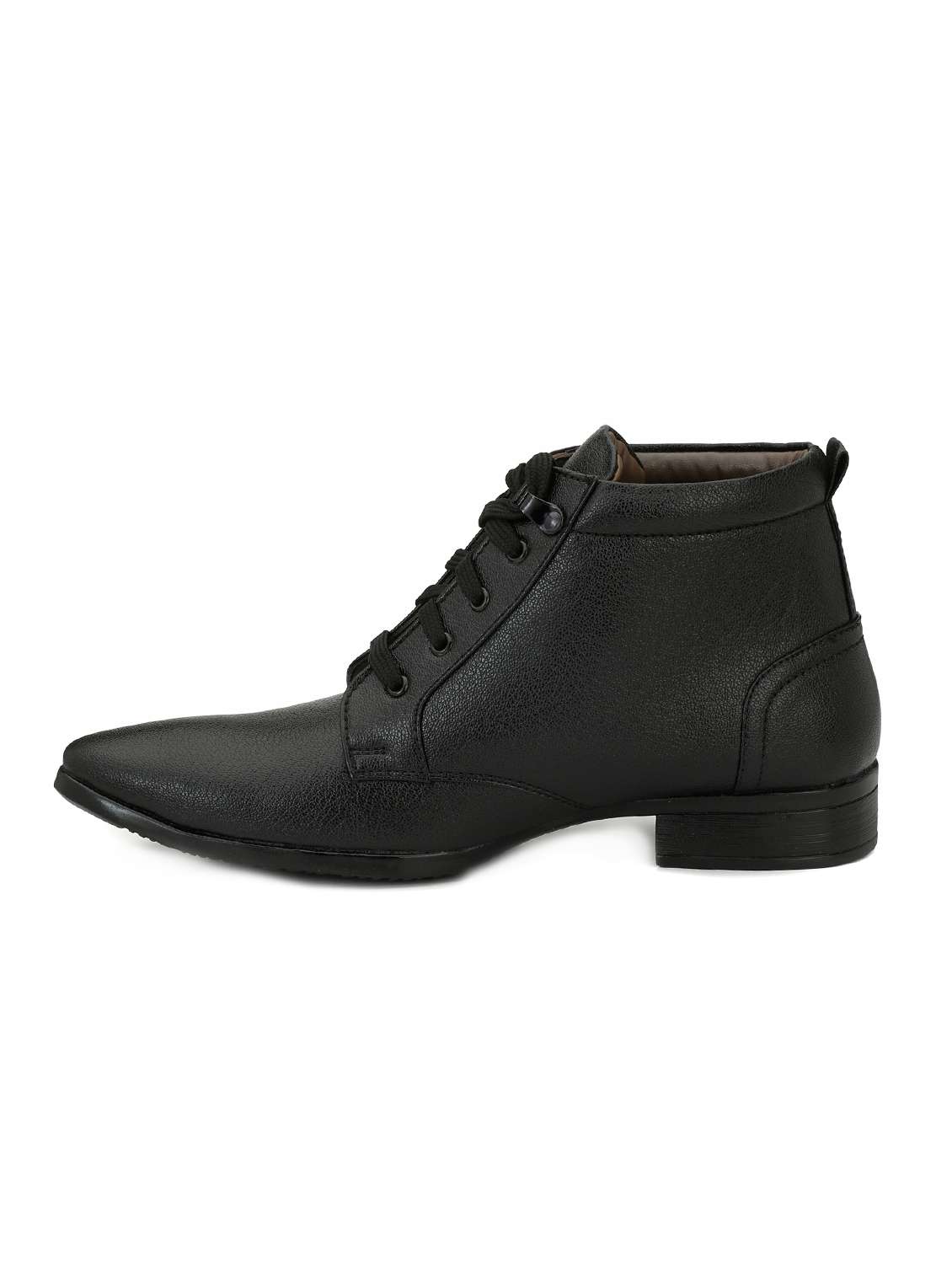 Black Leatherette Lace-up Derby - 15260959 -  Standard Image - 2