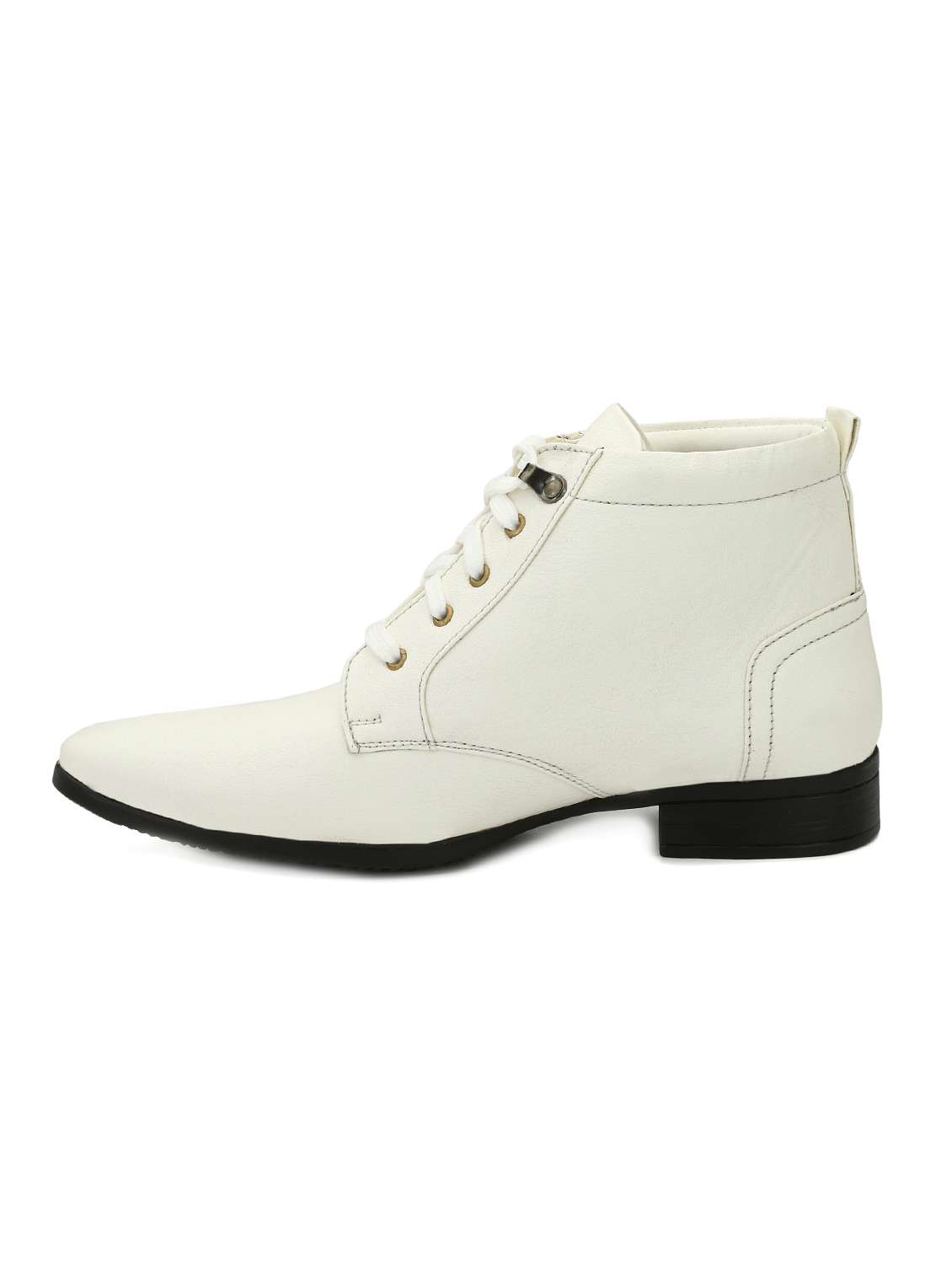 white leatherette lace-up derby - 15260961 - Standard Image - 2