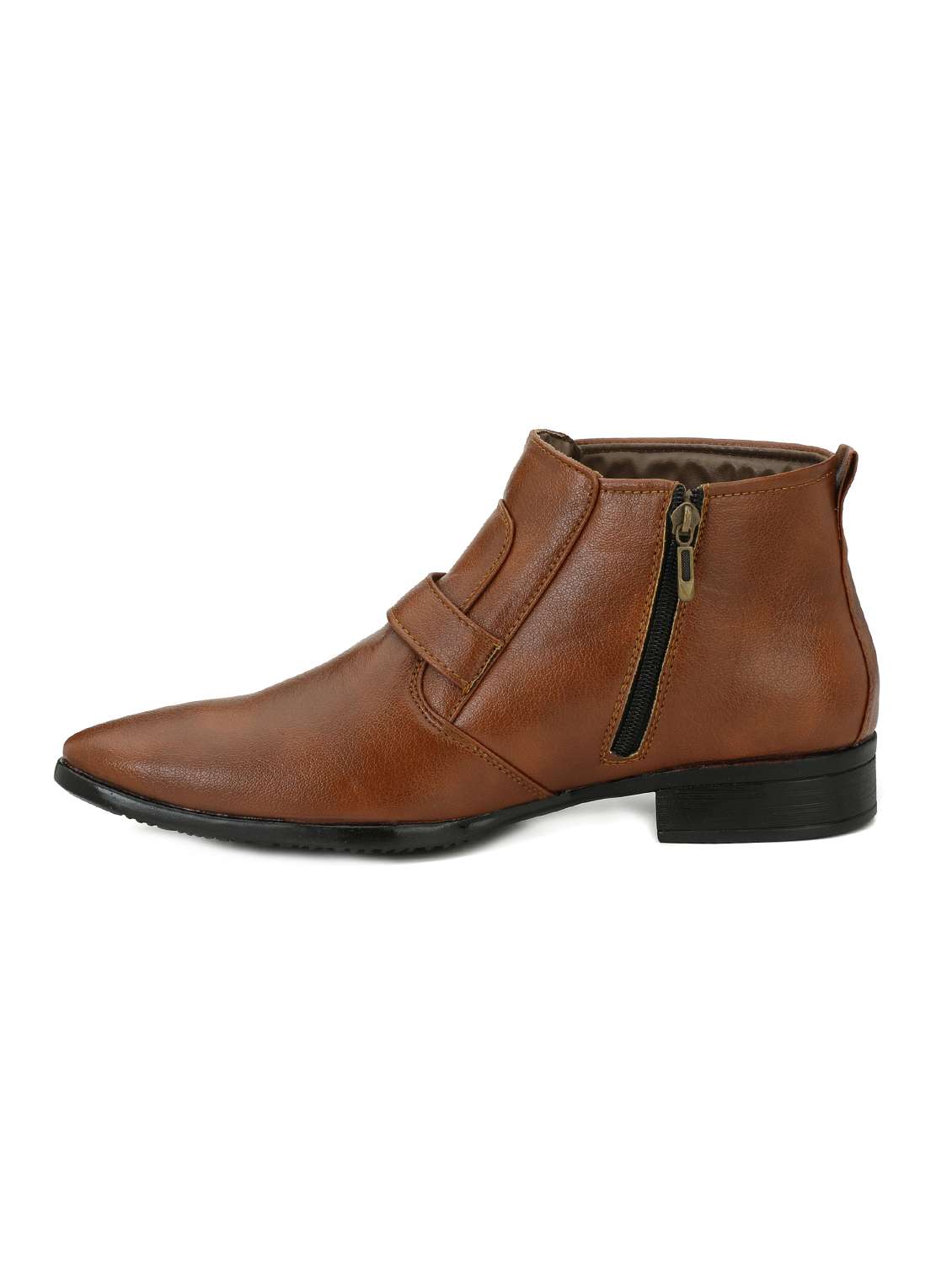brown leatherette slip on boots  - 15260963 -  Standard Image - 2