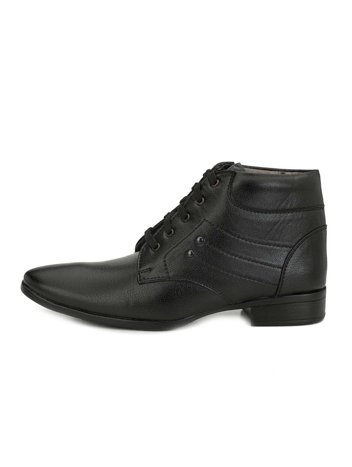 black leatherette lace-up derby - 15260965 -  Standard Image - 2