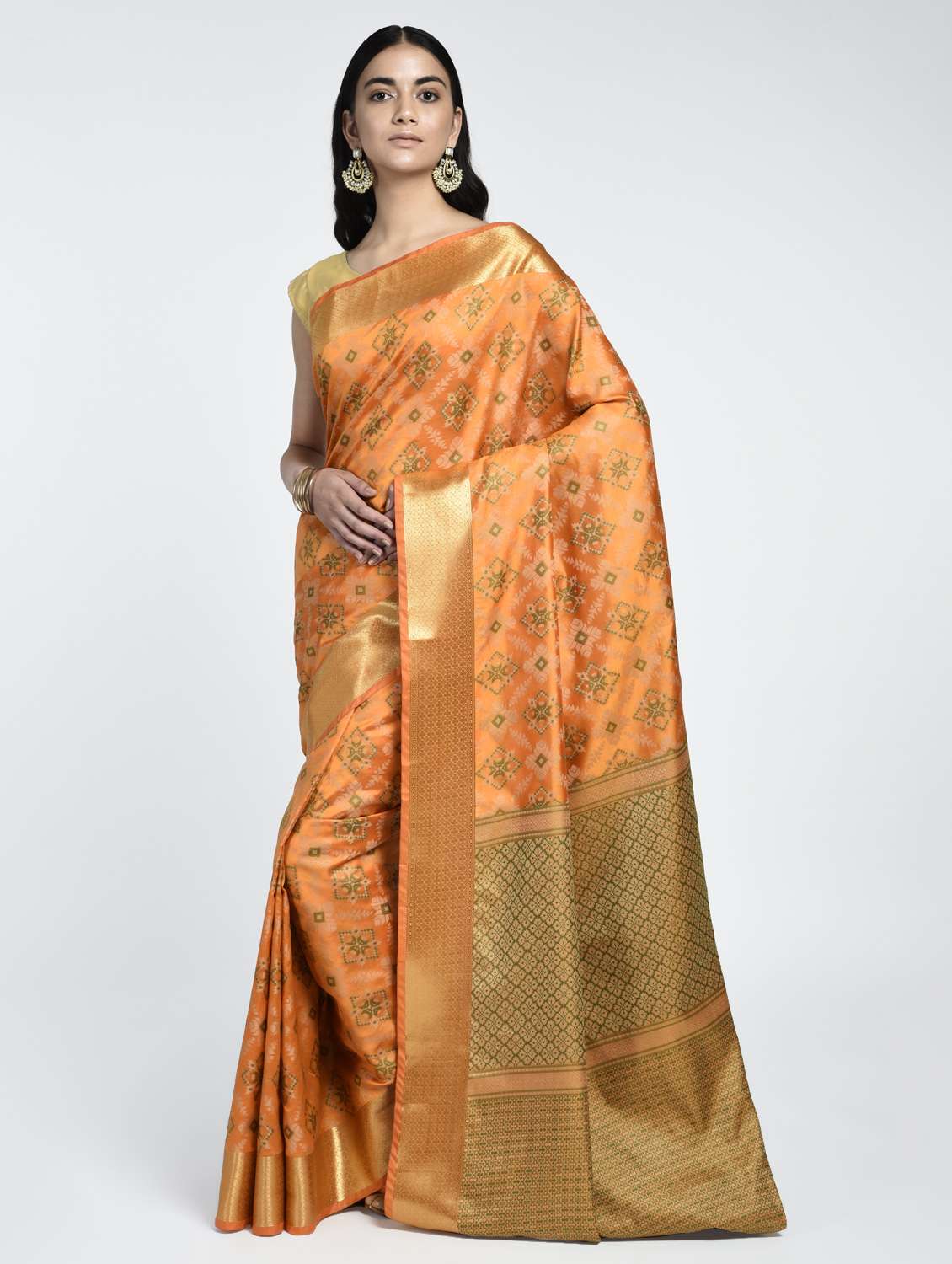 zari patola saree with blouse