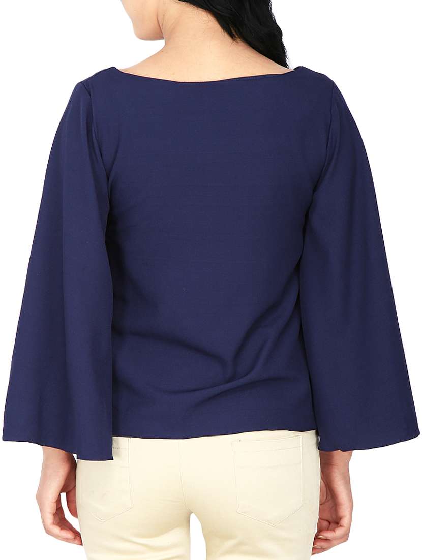 bell sleeved boat neck top - 15262304 -  Standard Image - 2