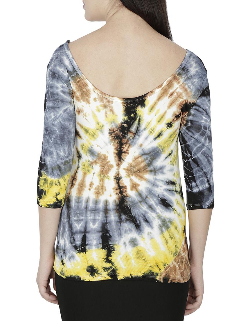 tie and dye boat neck top - 15263432 - Standard Image - 2