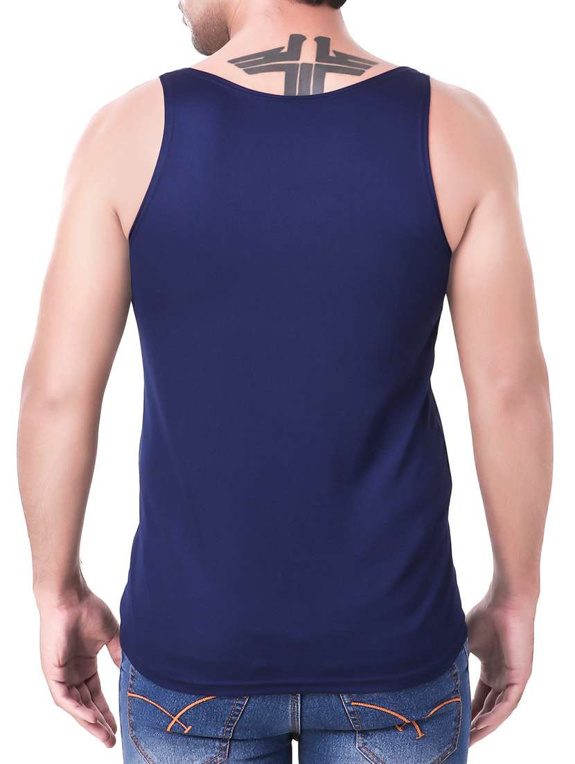 navy blue printed vest - 15263823 - Standard Image - 2