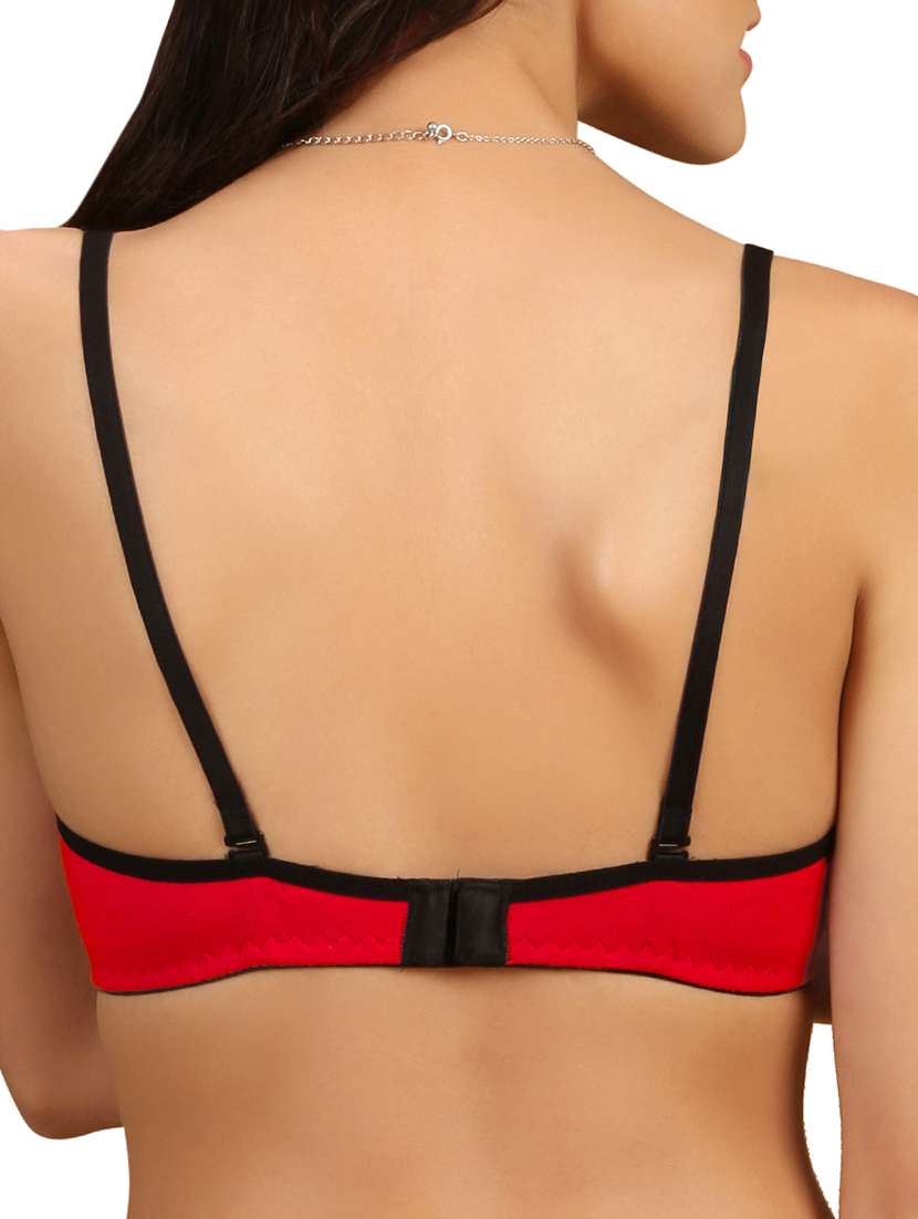 red solid cotton bra - 15264266 -  Standard Image - 2