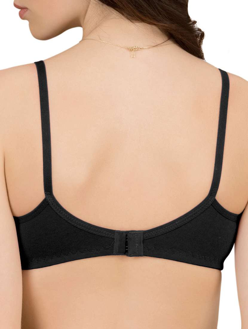 black solid cotton bra - 15264273 -  Standard Image - 2