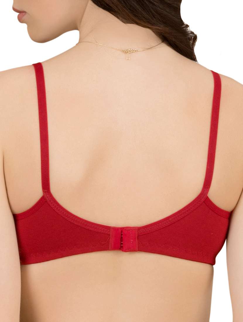 red solid cotton bra - 15264274 -  Standard Image - 2