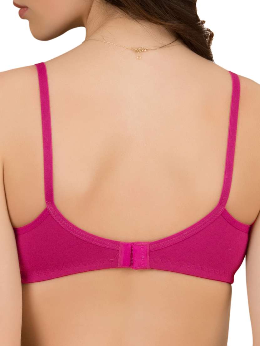 pink solid cotton bra - 15264275 -  Standard Image - 2