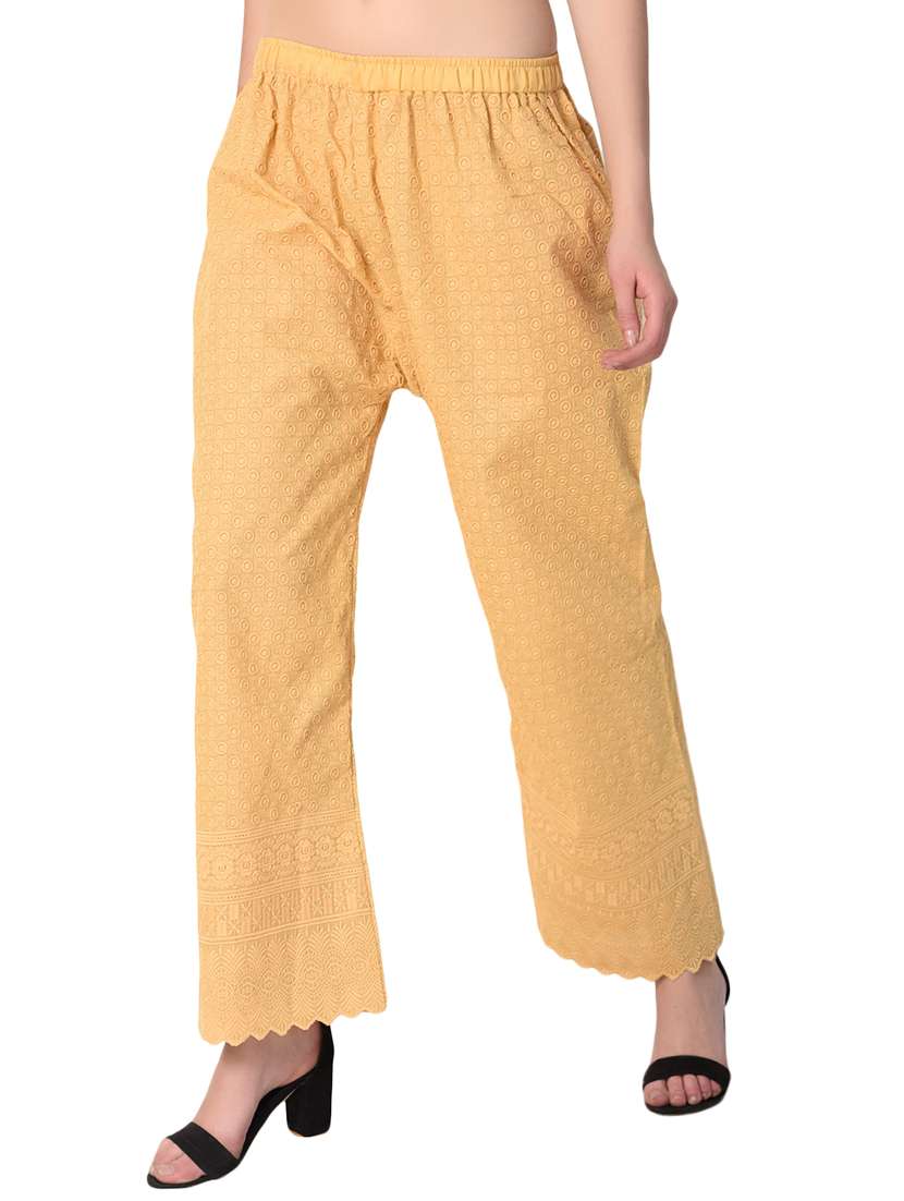 yellow cotton combo palazzo - 15265274 - Standard Image - 7