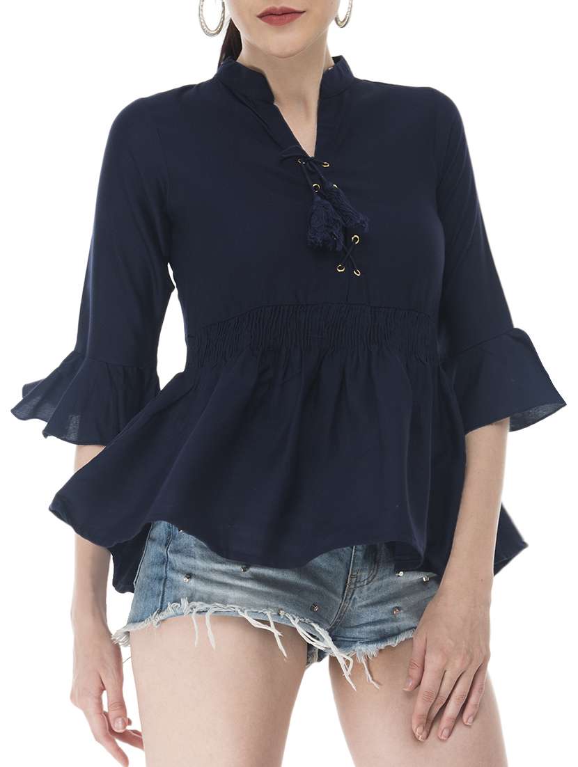 flute sleeved peplum top