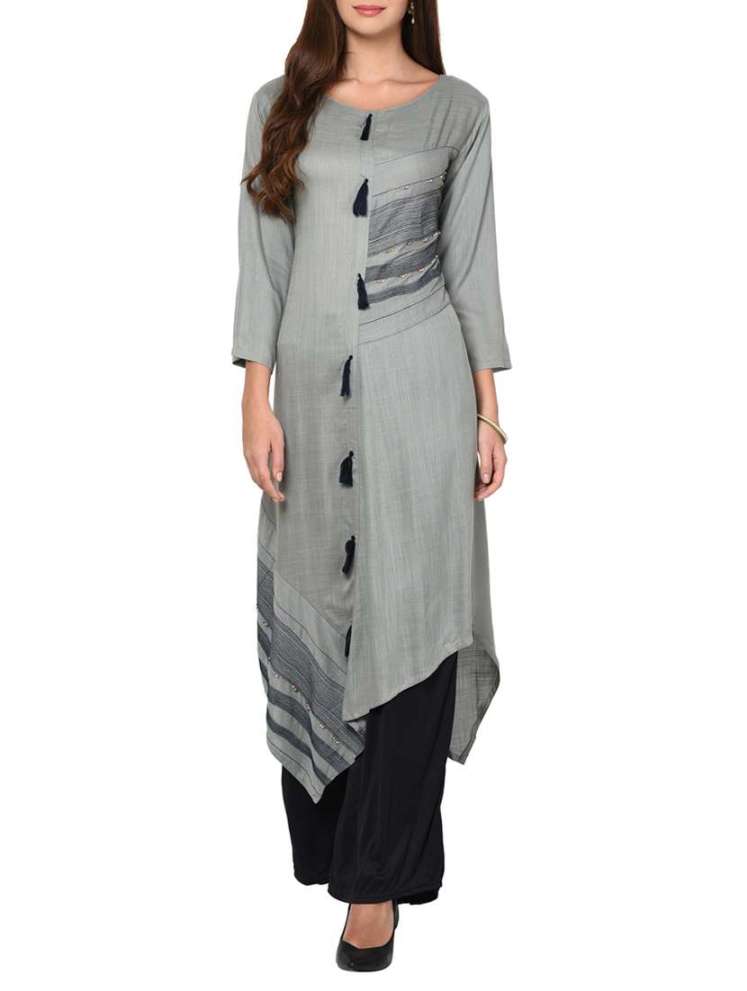 asymmetric tassels kurta