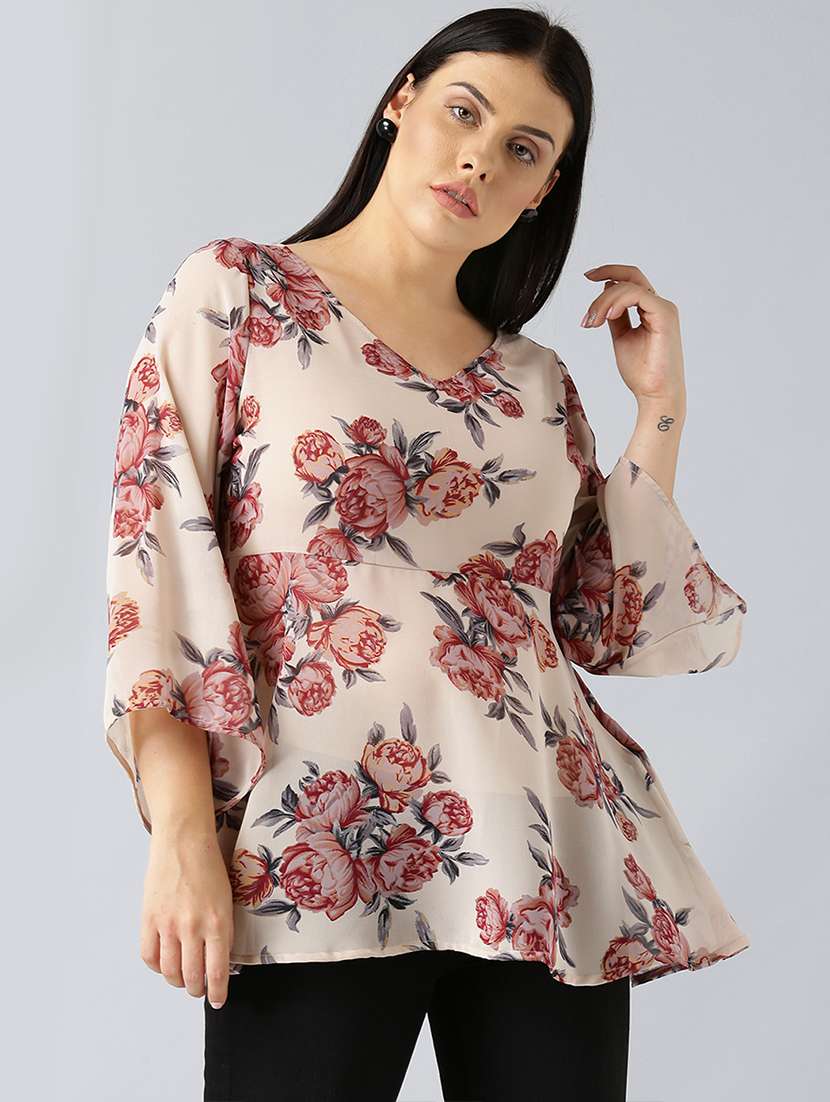 v-neck floral tunic