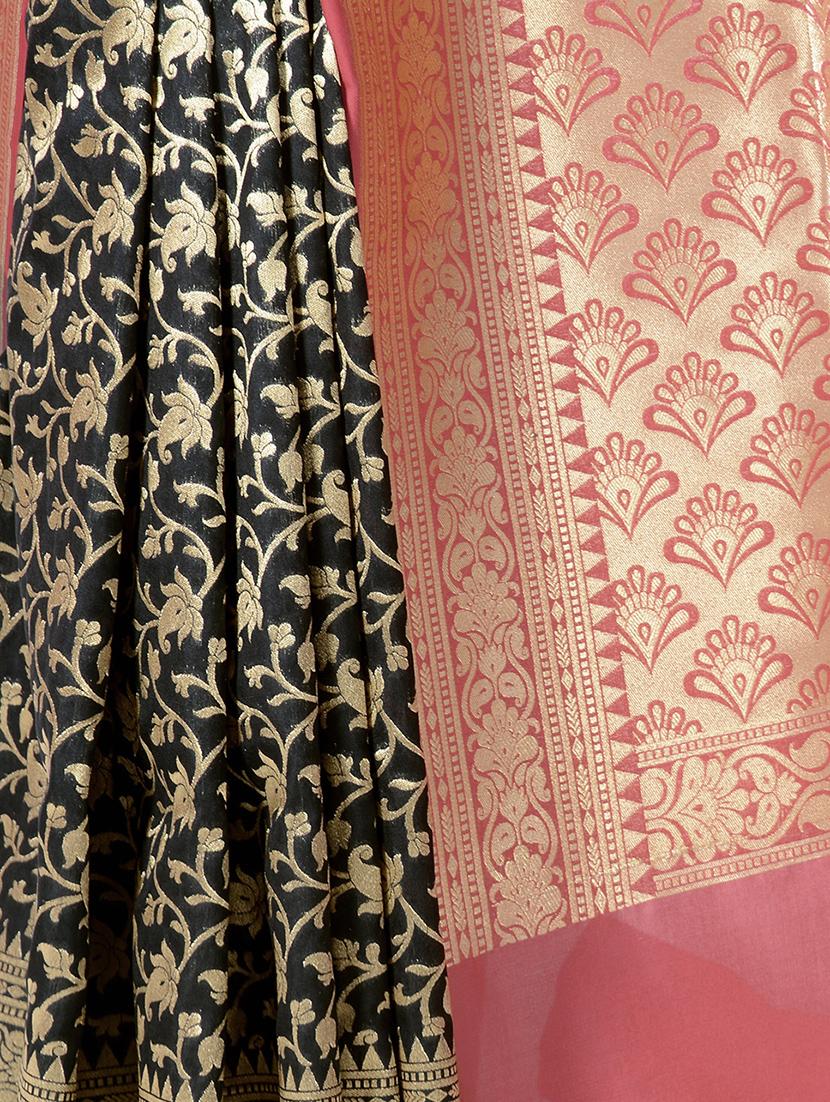zari half and half banarasi silk saree with blouse - 15270625 - Standard Image - 2