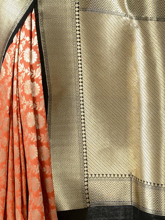 zari half and half banarasi silk saree with blouse - 15270626 - Standard Image - 2