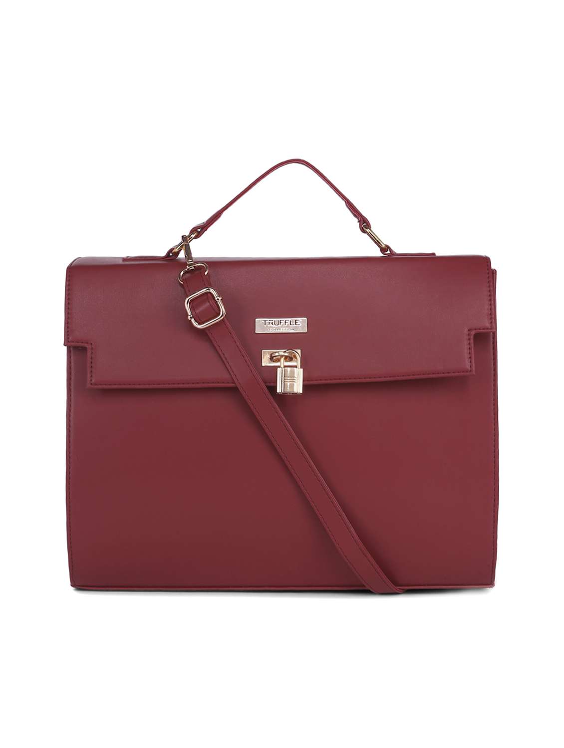 maroon leatherette (pu) sling bag