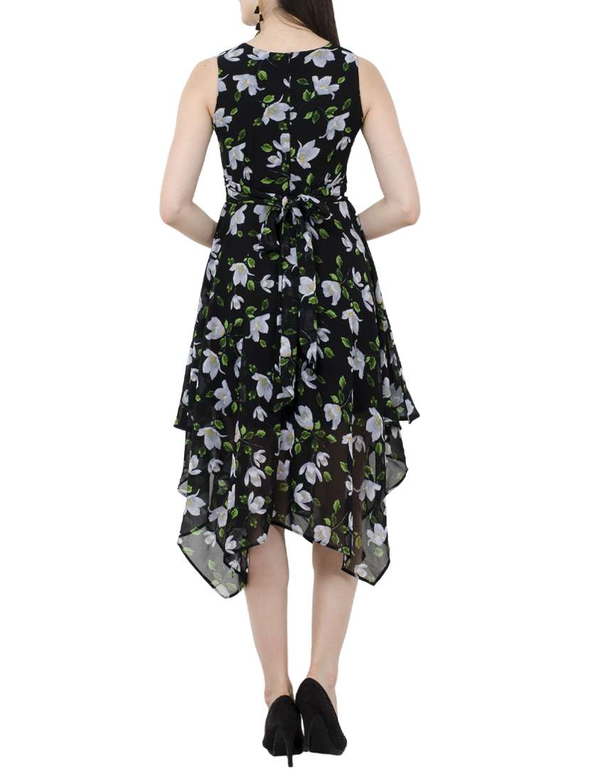 women's fit & flare floral dress - 15273739 - Standard Image - 2