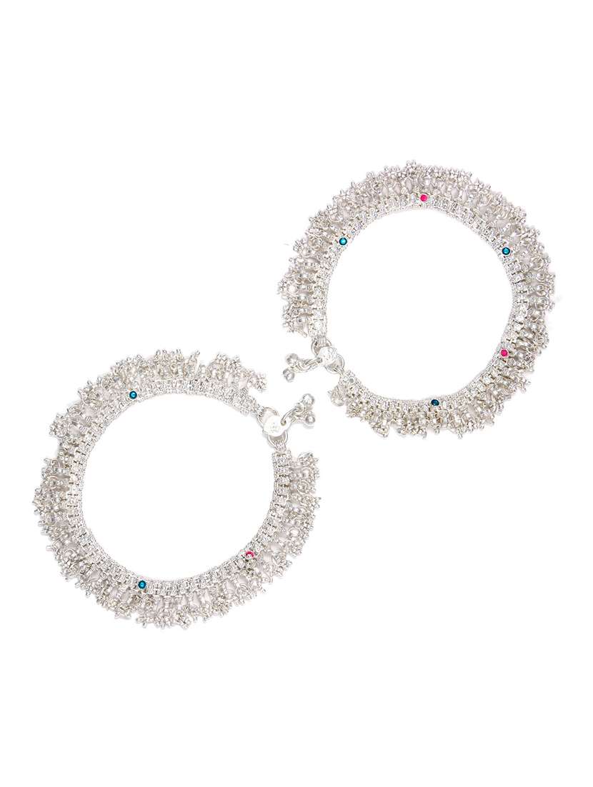 silver plated anklets and payal