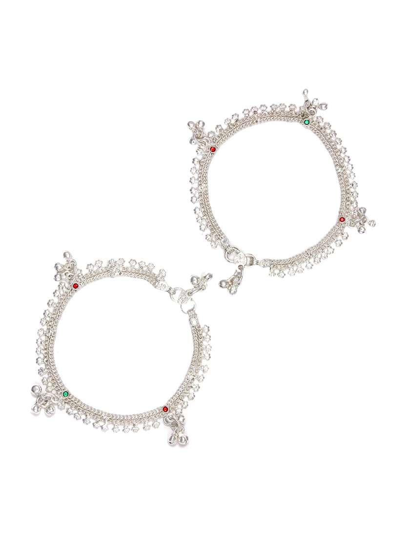 silver plated anklets and payal