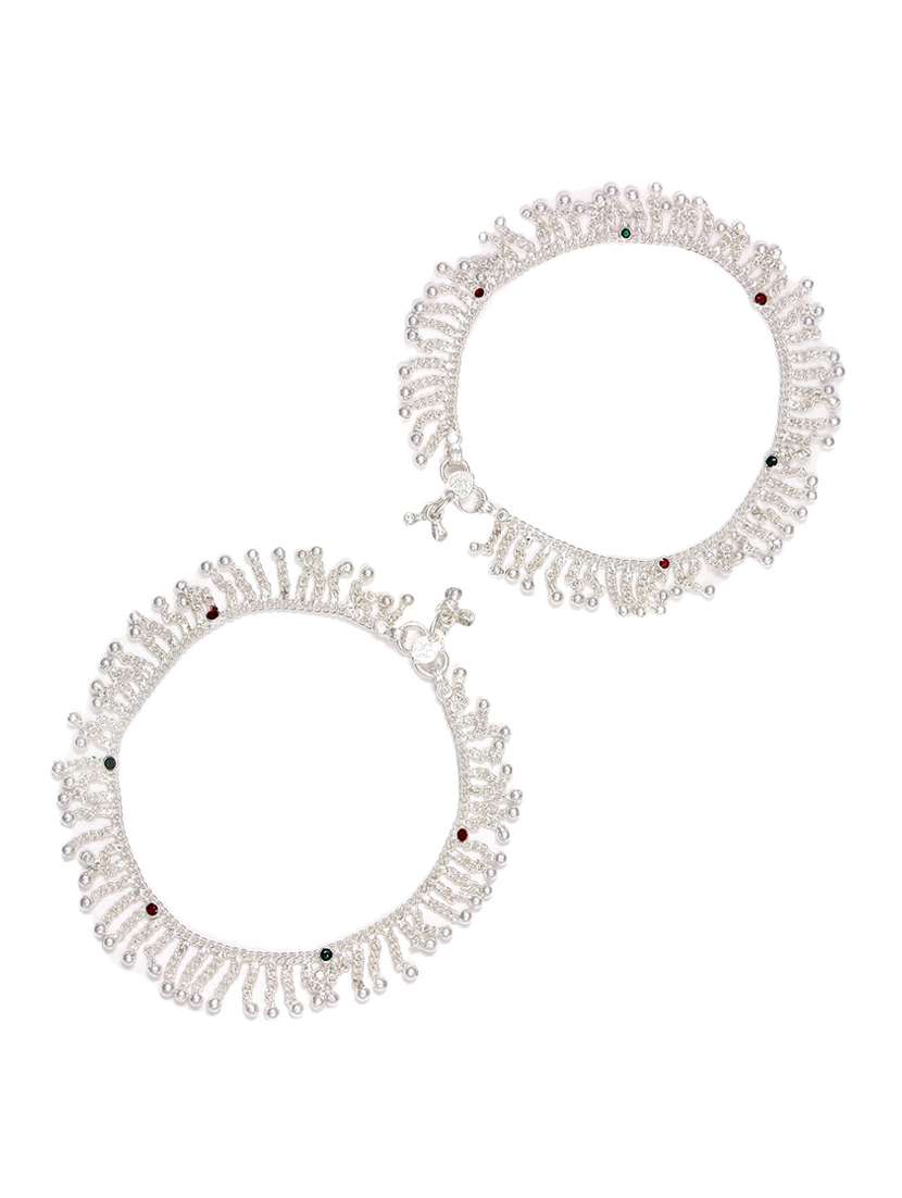 silver plated anklets and payal