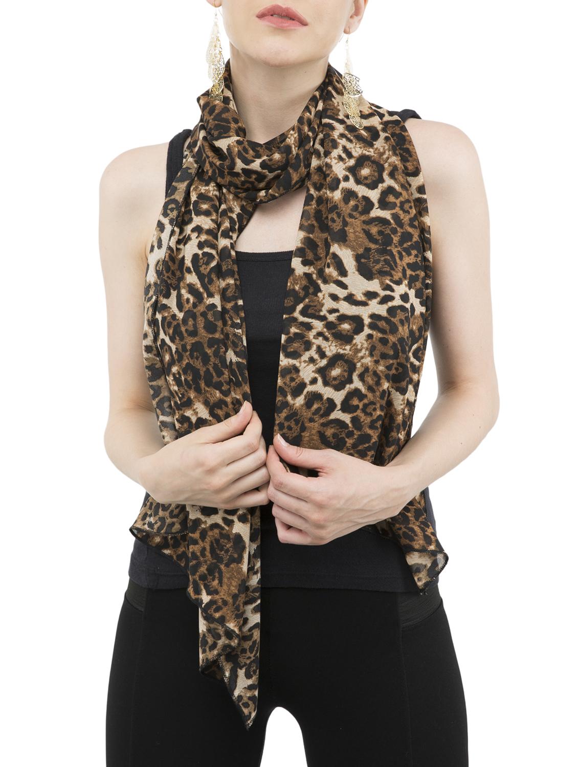 brown georgette scarf - 15277343 -  Zoom Image - 0