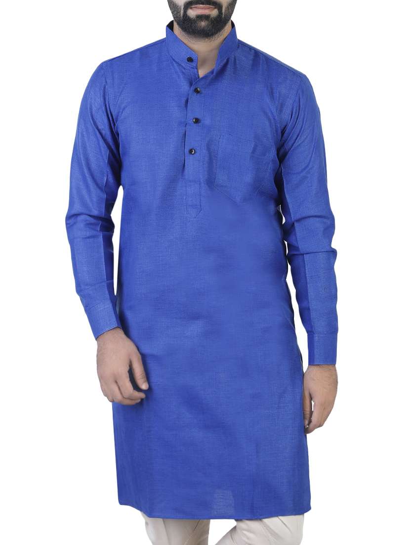 blue cotton long kurta