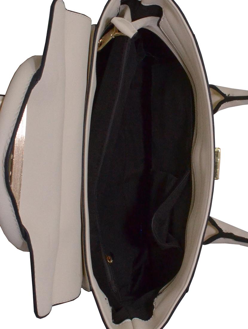 beige leatherette (pu) regular handbag - 15277519 - Standard Image - 2