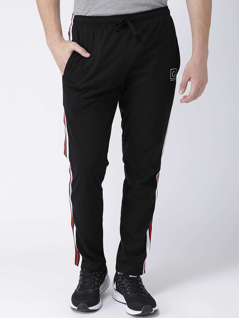 black cotton  full length track pant