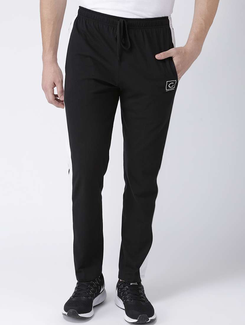 black cotton  full length track pant