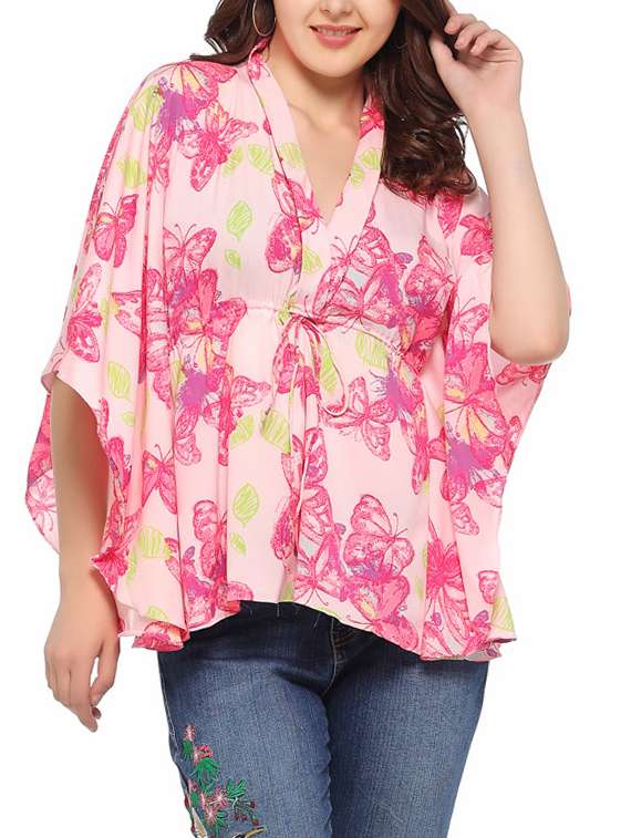 pink printed kaftan