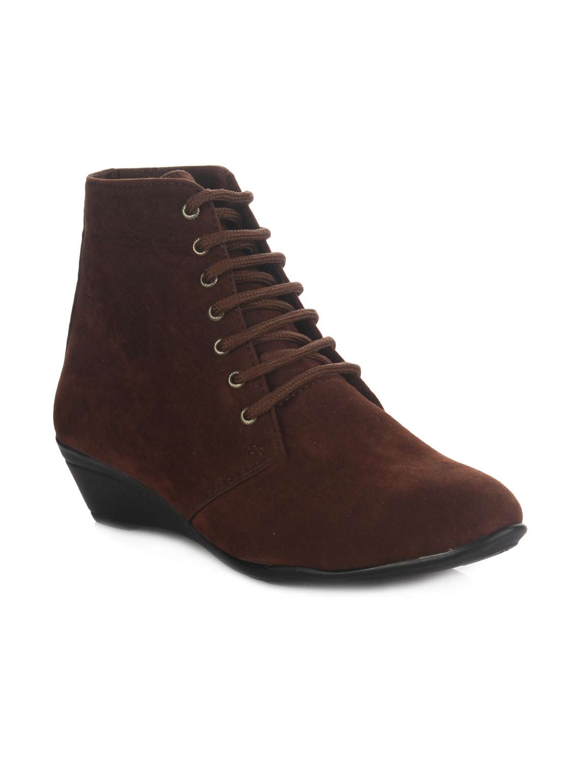 brown pu ankle  boots