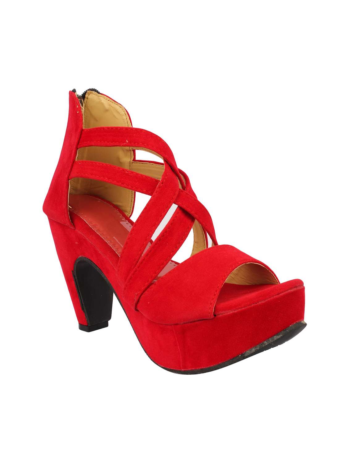 red closed back sandal