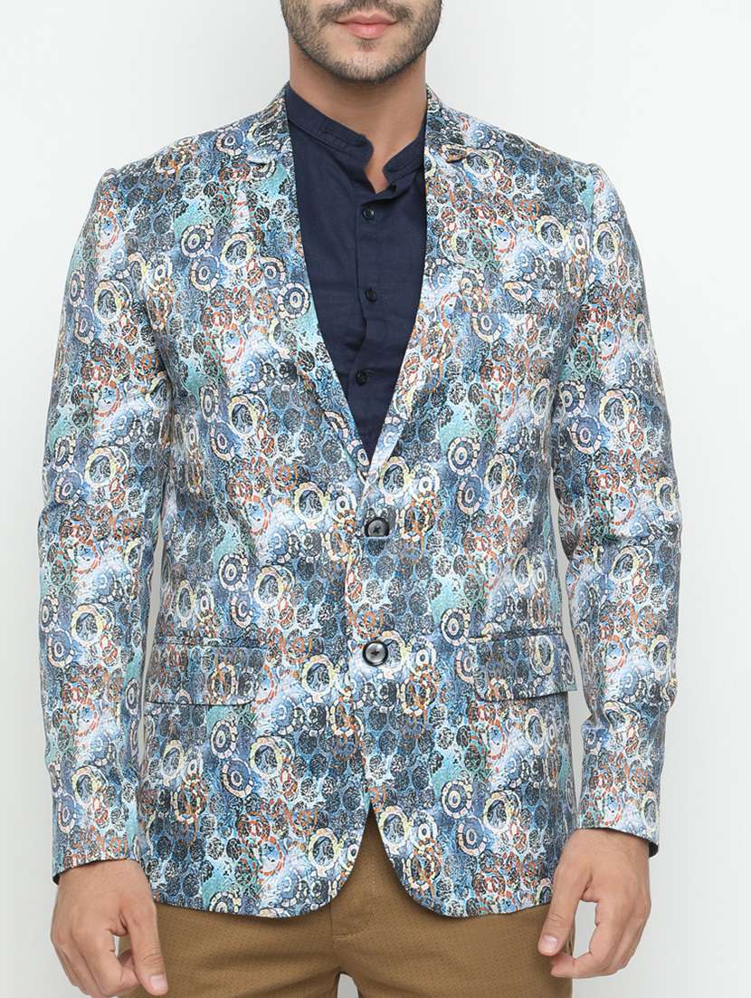 multi colored cotton casual blazer
