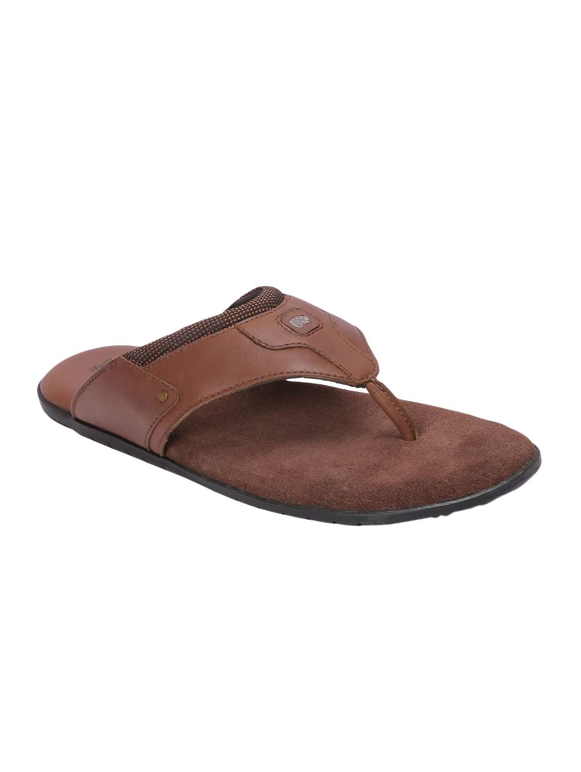 red chief brown leather toe separator slippers