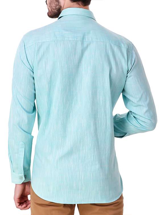 blue solid casual shirt - 15286652 - Standard Image - 2