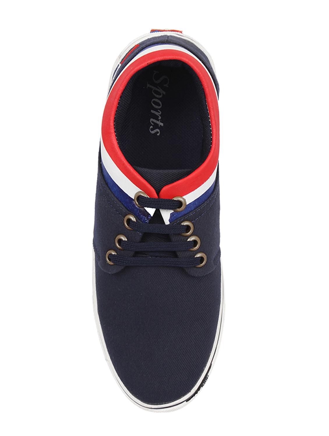 navy canvas lace up sneaker - 15287265 - Standard Image - 2