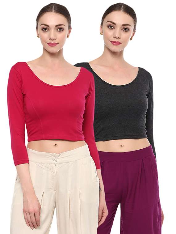 multi colored cotton lycra blouse