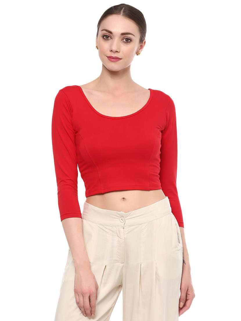 Multi Colored Cotton Lycra Blouse
