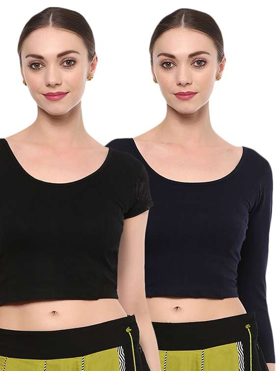 multi colored cotton lycra combos blouse