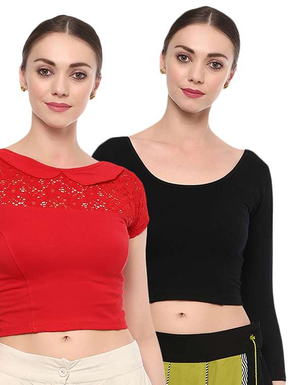 multi colored cotton lycra blouse