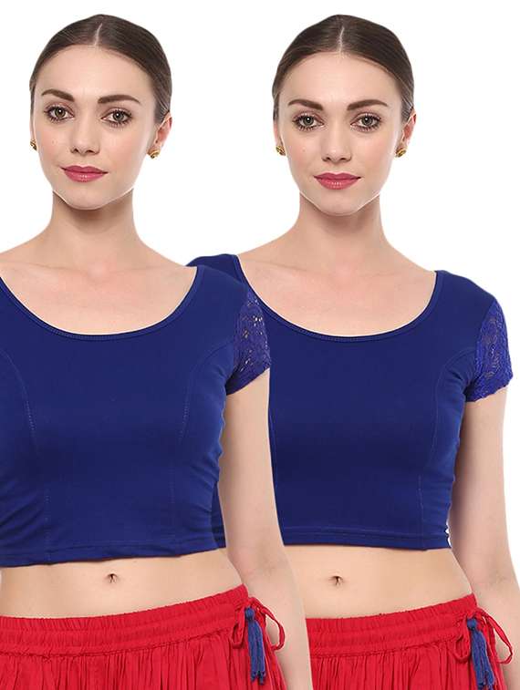 multi colored cotton lycra combos blouse