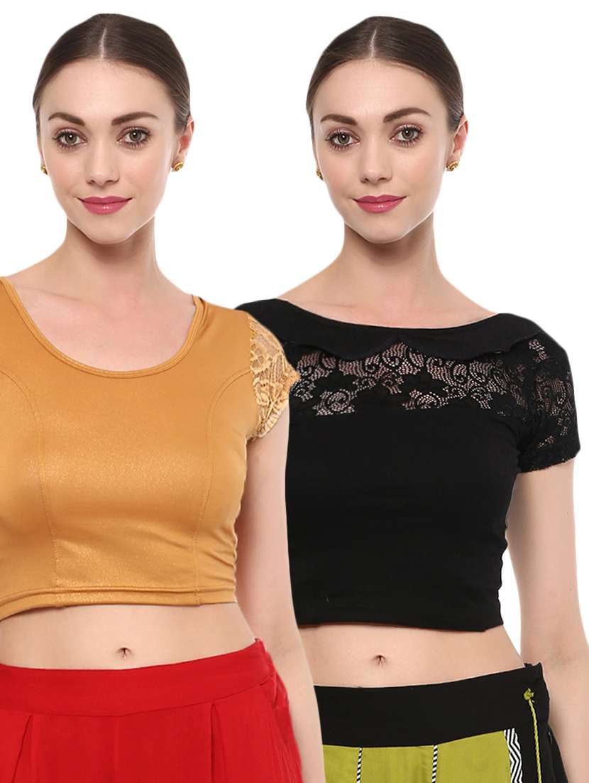 multi colored cotton lycra combos blouse