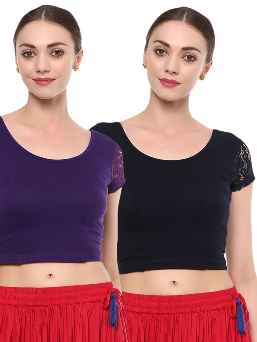 multi colored cotton lycra blouse