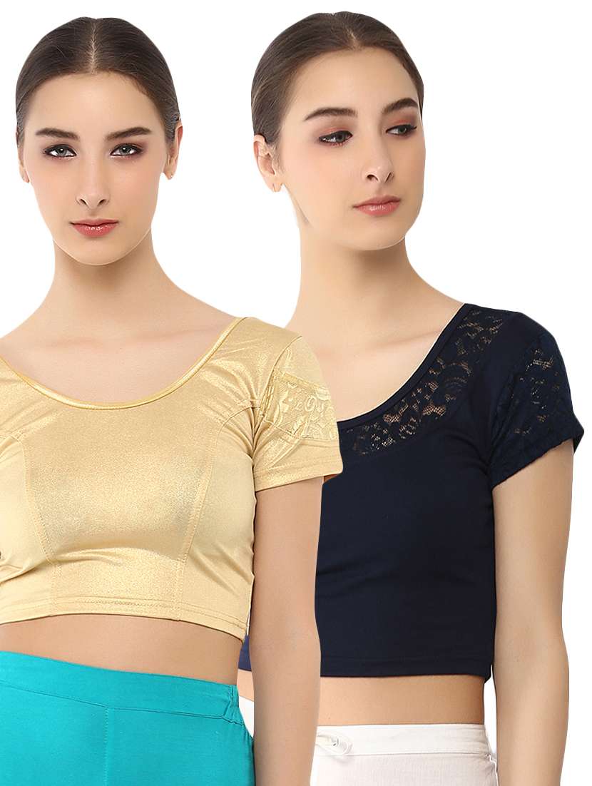 multi colored cotton lycra combos blouse