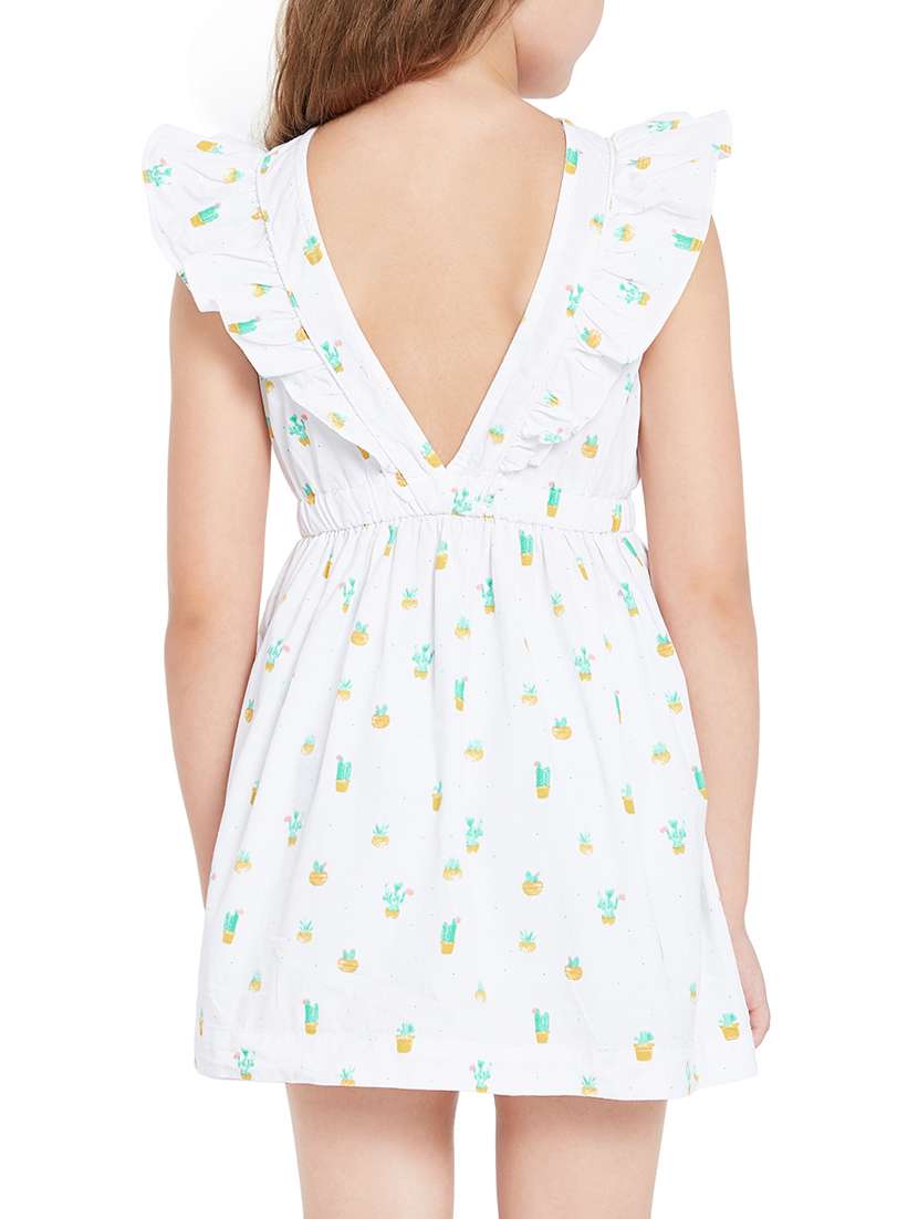 white cotton frock - 15291115 - Standard Image - 2
