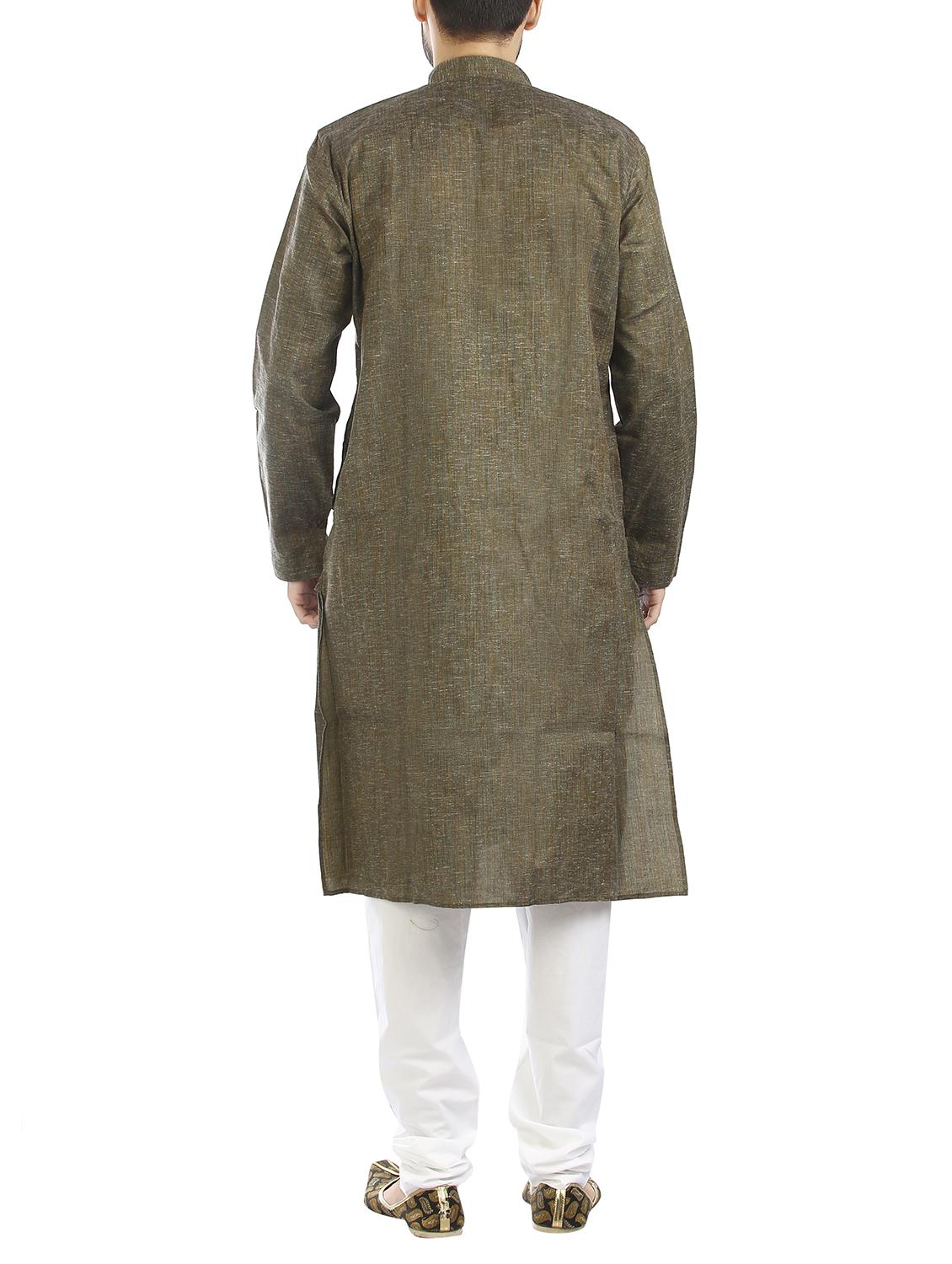 brown cotton kurta pyjama set - 15294928 - Standard Image - 2