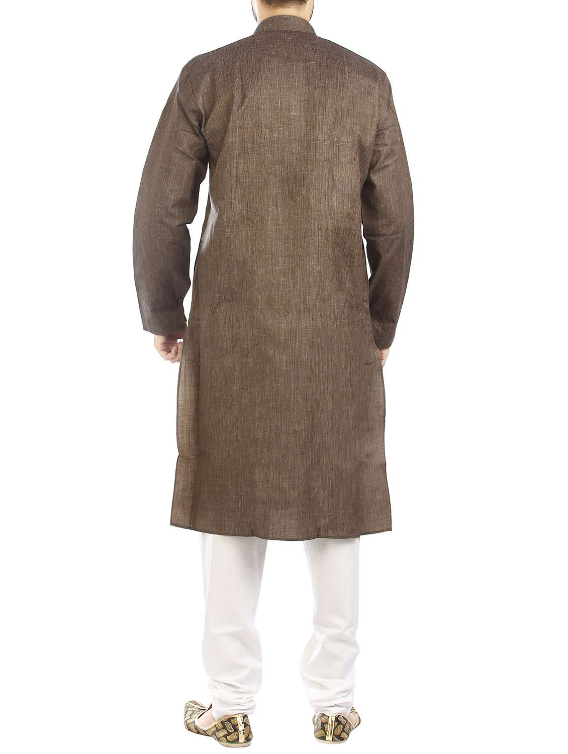 brown cotton kurta pyjama set - 15294929 -  Standard Image - 2