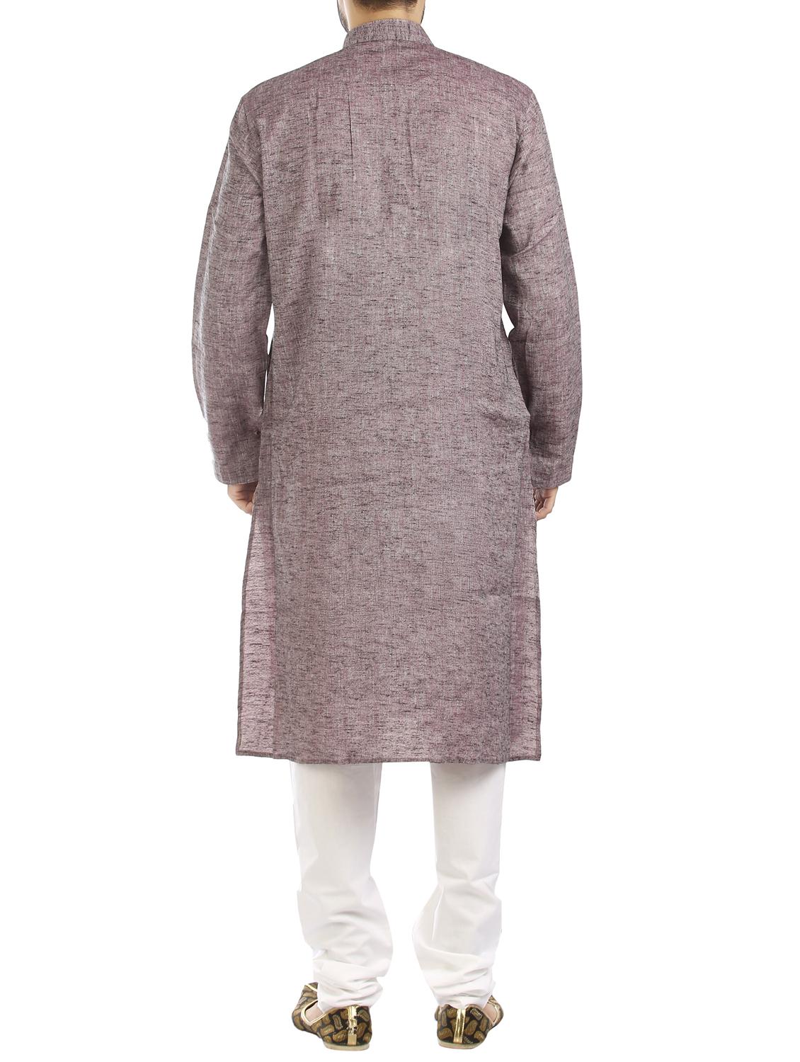 purple cotton kurta pyjama set - 15294939 - Standard Image - 2
