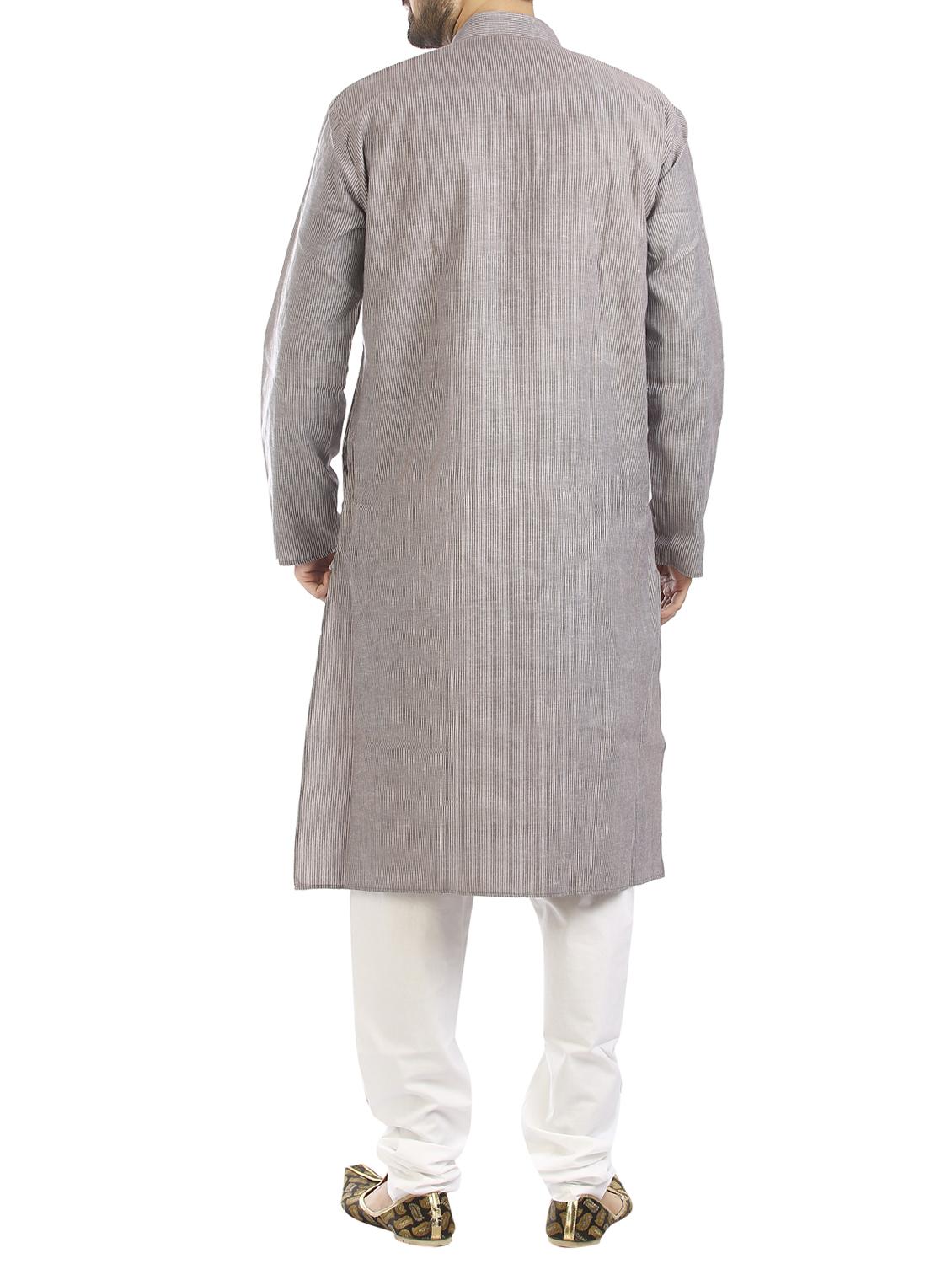 brown cotton kurta pyjama set - 15294949 - Standard Image - 2
