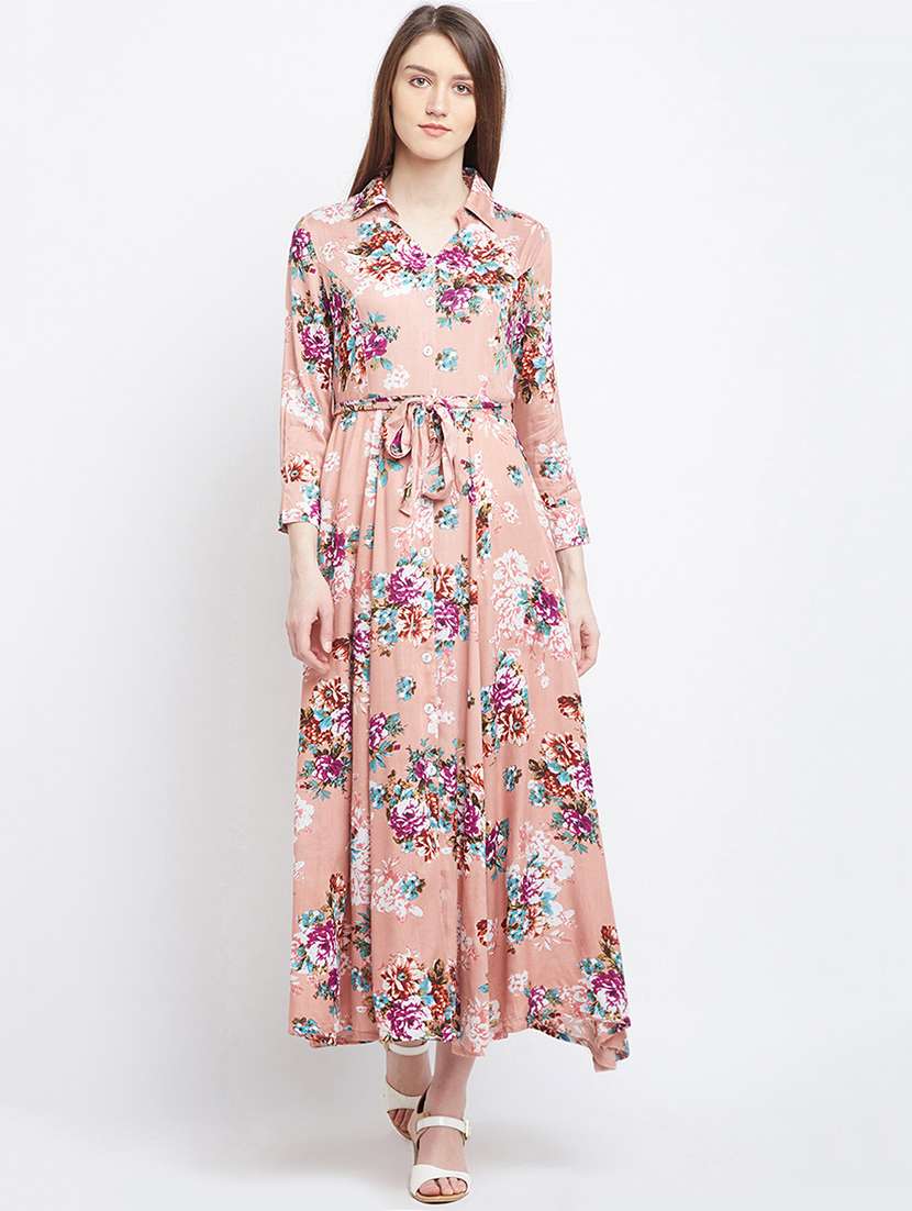 Orange Floral Maxi Dress