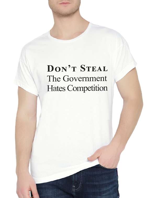 white cotton slogan t-shirt